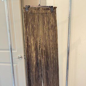 Zara Pleated Trousers with Metallic Sheen | New with Tags